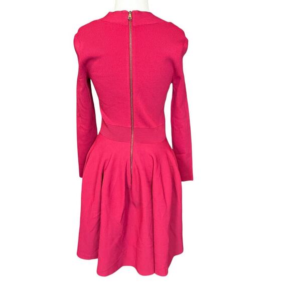Ted Baker Vienna Sweetheart Neckline Flare Dress Dark Pink Medium Knee Length - Picture 6 of 16